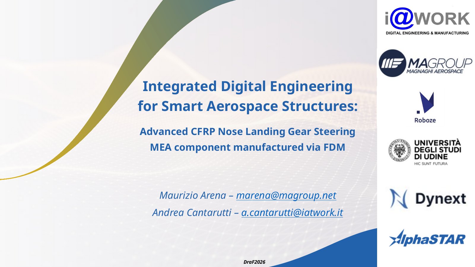 Slide 1 di 17: Integrated Digital Engineering for Smart Aerospace Structures